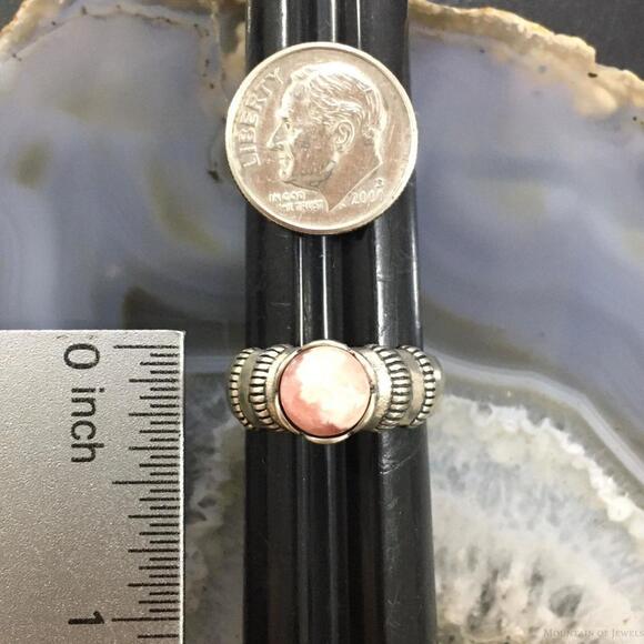 Carolyn Pollack Vintage Sterling Silver Round Rhodonite Decorated Ring For Women - Picture 9 of 10